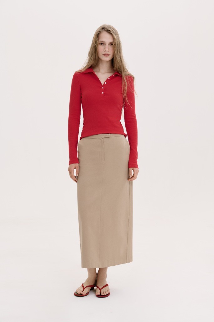 МІНІМАЛІСТИЧНИЙ ЛОНГСЛІВ-ПОЛО ОБТИСЛОГО  КРОЮ 1212-2 зображення 1